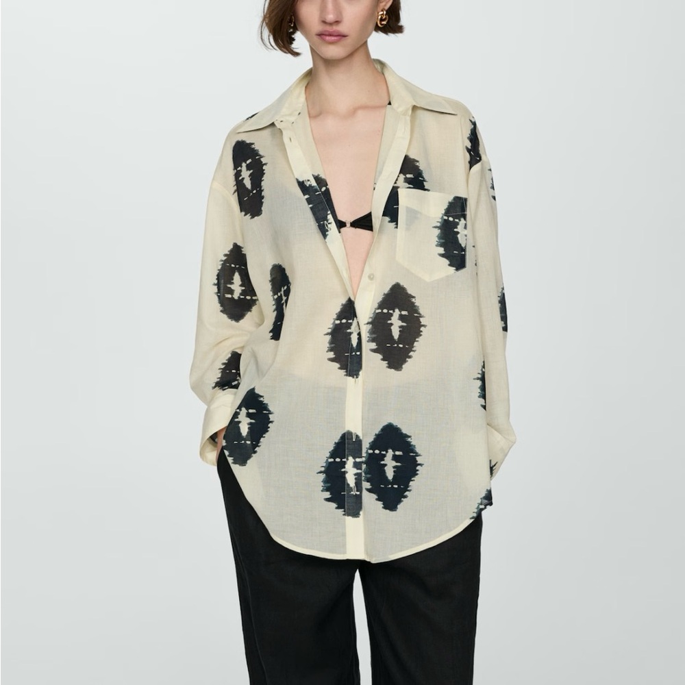 Mango Semi Transparent Shirt - Picture 5 of 7